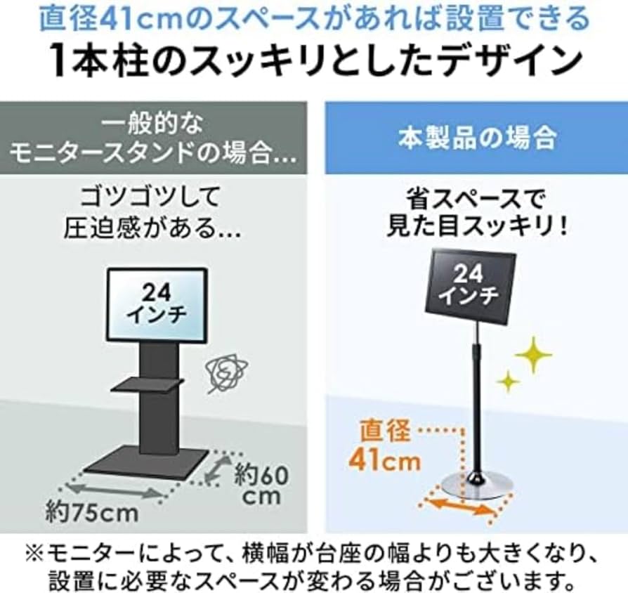 Amazon.co.jp: サンワ モニタースタンド 床置き 27インチ 自立式